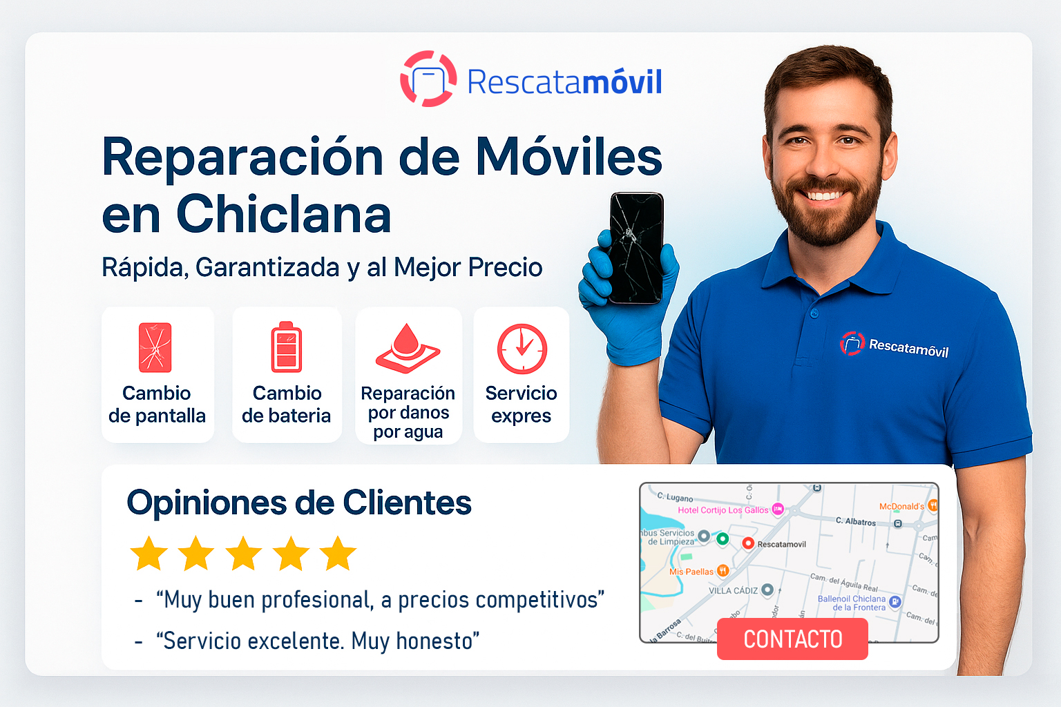 Rescatamovil tienda reparación móviles Chiclana